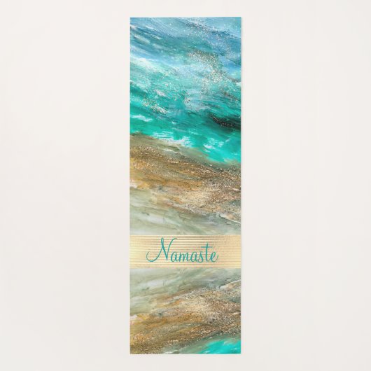 Glittery Modern Artsy Personalized Yogamat (Achterkant)