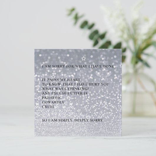 Glittery Modern... het spijt me dat ik Kaart ben. (Staand voorkant)