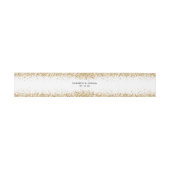 Glittery Monogram Belly Band Faux Gold Glitter Uitnodigingen Wikkel (Vlak)