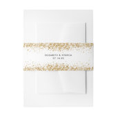 Glittery Monogram Belly Band Faux Gold Glitter Uitnodigingen Wikkel (Voorkant Voorbeeld)
