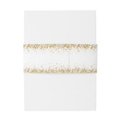 Glittery Monogram Belly Band Faux Gold Glitter Uitnodigingen Wikkel (Achterkant Voorbeeld)