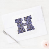 Glittery Mosaic Glas in lood Monogram Letter H Vierkante Sticker (Envelop)
