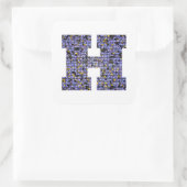 Glittery Mosaic Glas in lood Monogram Letter H Vierkante Sticker (Tas)
