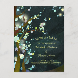 Glittery Night Wedding Save the Date Aankondigingskaart