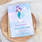 Glittery Ocean Party Uitnodigen Kaart