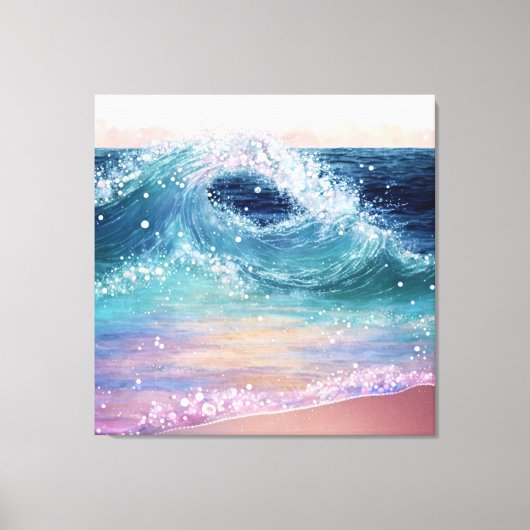 Glittery Ocean Waves Canvas Afdruk (Voorkant)
