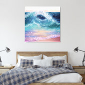 Glittery Ocean Waves Canvas Afdruk (Insitu (Slaapkamer))