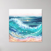 Glittery Ocean Waves Canvas Afdruk (Voorkant)