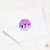 Glittery Paars Drives Lip Gloss Business Ronde Sticker (Envelop)