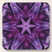 Glittery Paars Kaleidoscope Heart Gradiënt Bier Onderzetter (Voorkant)