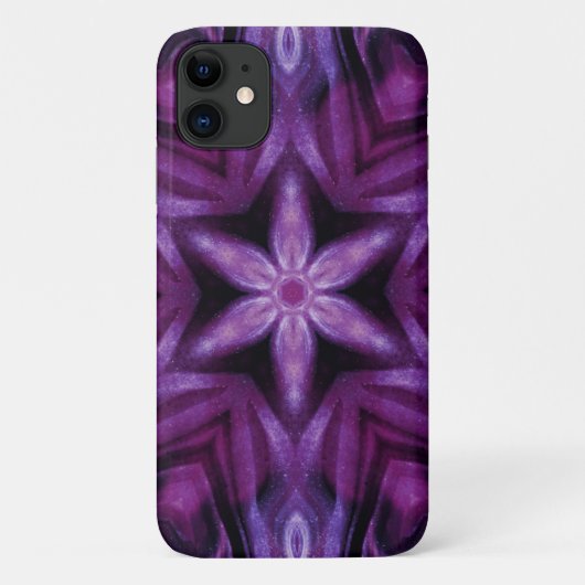 Glittery Paars Kaleidoscope Heart Gradiënt Case-Mate iPhone Case (Achterkant)