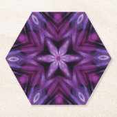 Glittery Paars Kaleidoscope Heart Gradiënt Kartonnen Onderzetters (Voorkant)