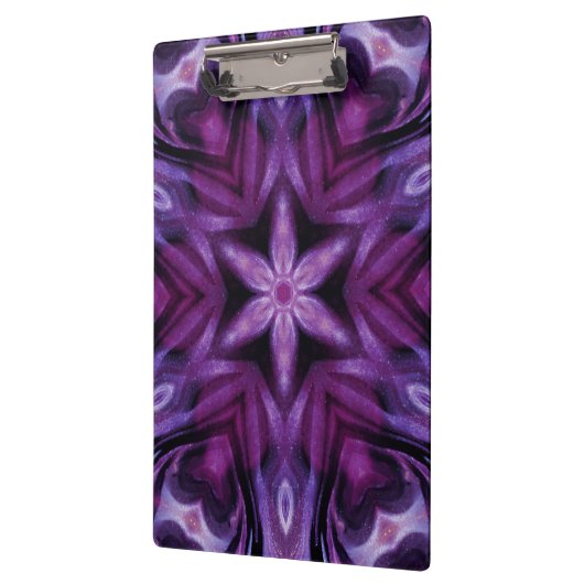 Glittery Paars Kaleidoscope Heart Gradiënt Klembord (Links)