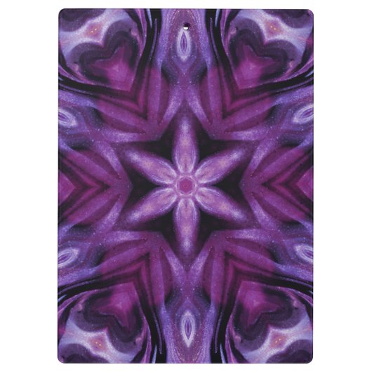Glittery Paars Kaleidoscope Heart Gradiënt Klembord (Achterkant)