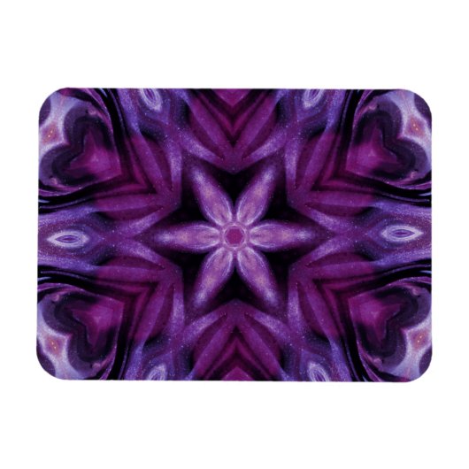 Glittery Paars Kaleidoscope Heart Gradiënt Magneet (Horizontaal)