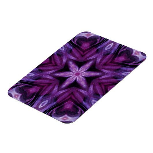 Glittery Paars Kaleidoscope Heart Gradiënt Magneet (Linkerzijde)