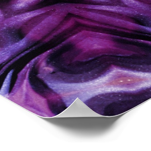 Glittery Paars Kaleidoscope Heart Gradiënt Poster (Hoek)