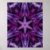 Glittery Paars Kaleidoscope Heart Gradiënt Poster (Voorkant)
