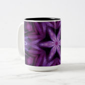 Glittery Paars Kaleidoscope Heart Gradiënt Tweekleurige Koffiemok (Voorkant links)