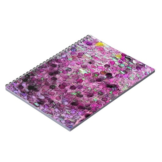 Glittery Paars Notitieboek (Linkerzijde)