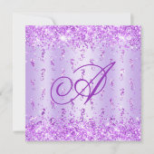 Glittery Paars Shimmer Diamond Seahorse Birthday Kaart (Voorkant)