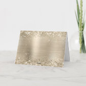 Glittery Pale Gold Foil Bridesmaid Bedankkaart (Achterkant)