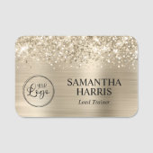 Glittery Pale Gold Foil Logo Naamplaatje (Voorkant)