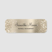 Glittery Pale Gold Foil Naamplaatje (Voorkant)