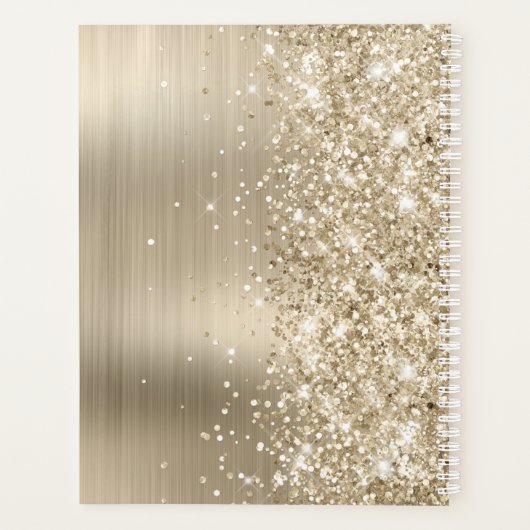 Glittery Pale Gold Foil Swash Signature Planner (Achterkant)