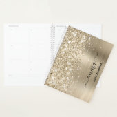 Glittery Pale Gold Foil Swash Signature Planner (Display)