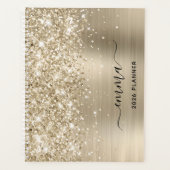 Glittery Pale Gold Foil Swash Signature Planner (Voorkant)