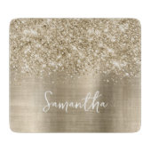 Glittery Pale Gold Glam Name Snijplank (Voorkant)