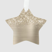 Glittery Pale Gold Glam Name Star Ornament (achterkant)