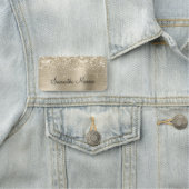 Glittery Pale Gold Metallic Naamplaatje (In situ)