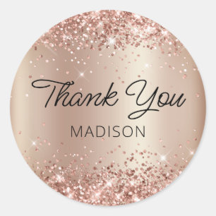 Glittery Pastel Bronze Shimmer Ombre Bedankt Ronde Sticker