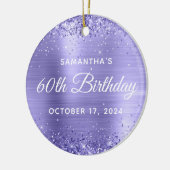 Glittery Periwinkle Folie 60e verjaardag Keramisch Ornament (Links)