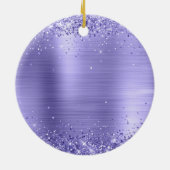 Glittery Periwinkle Folie 60e verjaardag Keramisch Ornament (Achterkant)