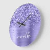 Glittery Periwinkle Folie Naam Grote Klok (Hoek)