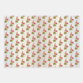 Glittery Pickleball-kerstgnomen Inpakpapier Vel (Voorkant 3)