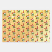 Glittery Pickleball-kerstgnomen Inpakpapier Vel (Voorkant)