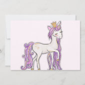 Glittery Pink Birthday Girl Unicorn Uitnodiging (Achterkant)