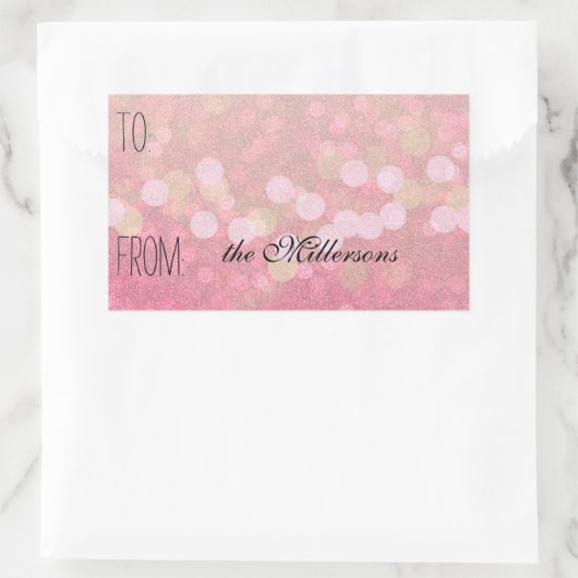 Glittery Pink Bokeh Gift Label (Tas)