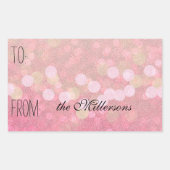 Glittery Pink Bokeh Gift Label (Voorkant)