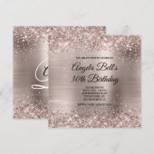 Glittery Pink Champagne Faux Foil 30th Birthday Kaart (Voorkant / Achterkant)