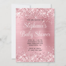 Glittery Pink Folie Online Registry Baby shower