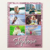 Glittery Pink Glam 14 Photo Collage Planner (Voorkant)