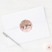 Glittery Pink Lip Gloss Ronde Sticker (Envelop)