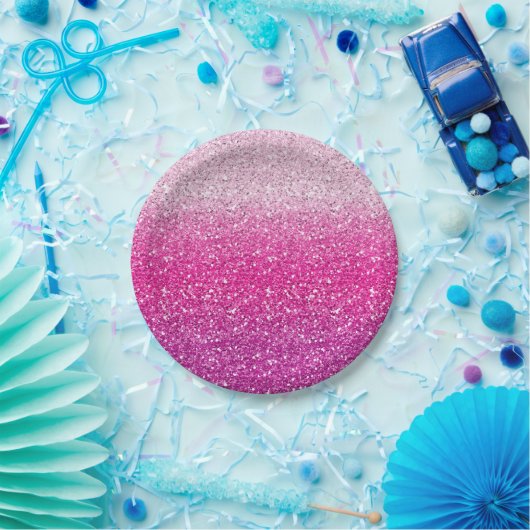 Glittery Pink Ombre Papieren Bordje (Feest)