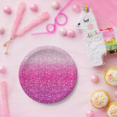 Glittery Pink Ombre Papieren Bordje (Feest)