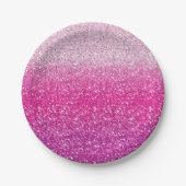 Glittery Pink Ombre Papieren Bordje (Voorkant)